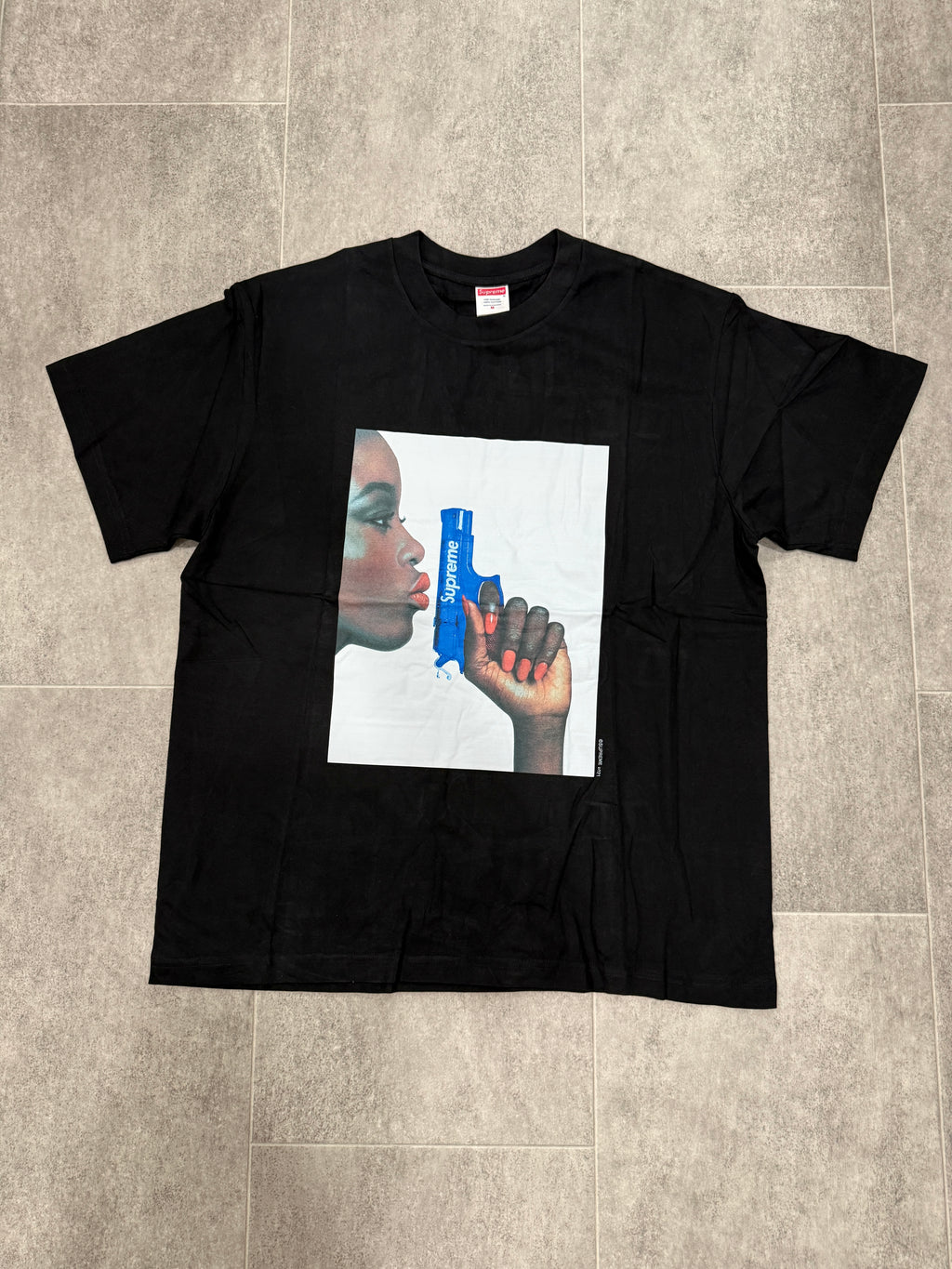 Black Shirt blue Gun