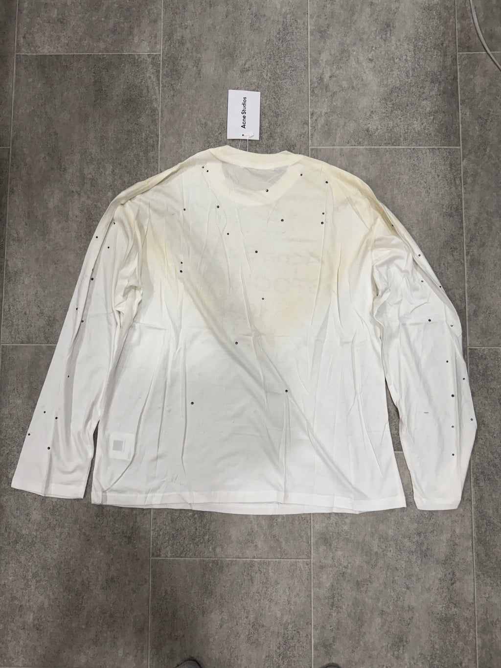 White Rhinestone Long sleeve