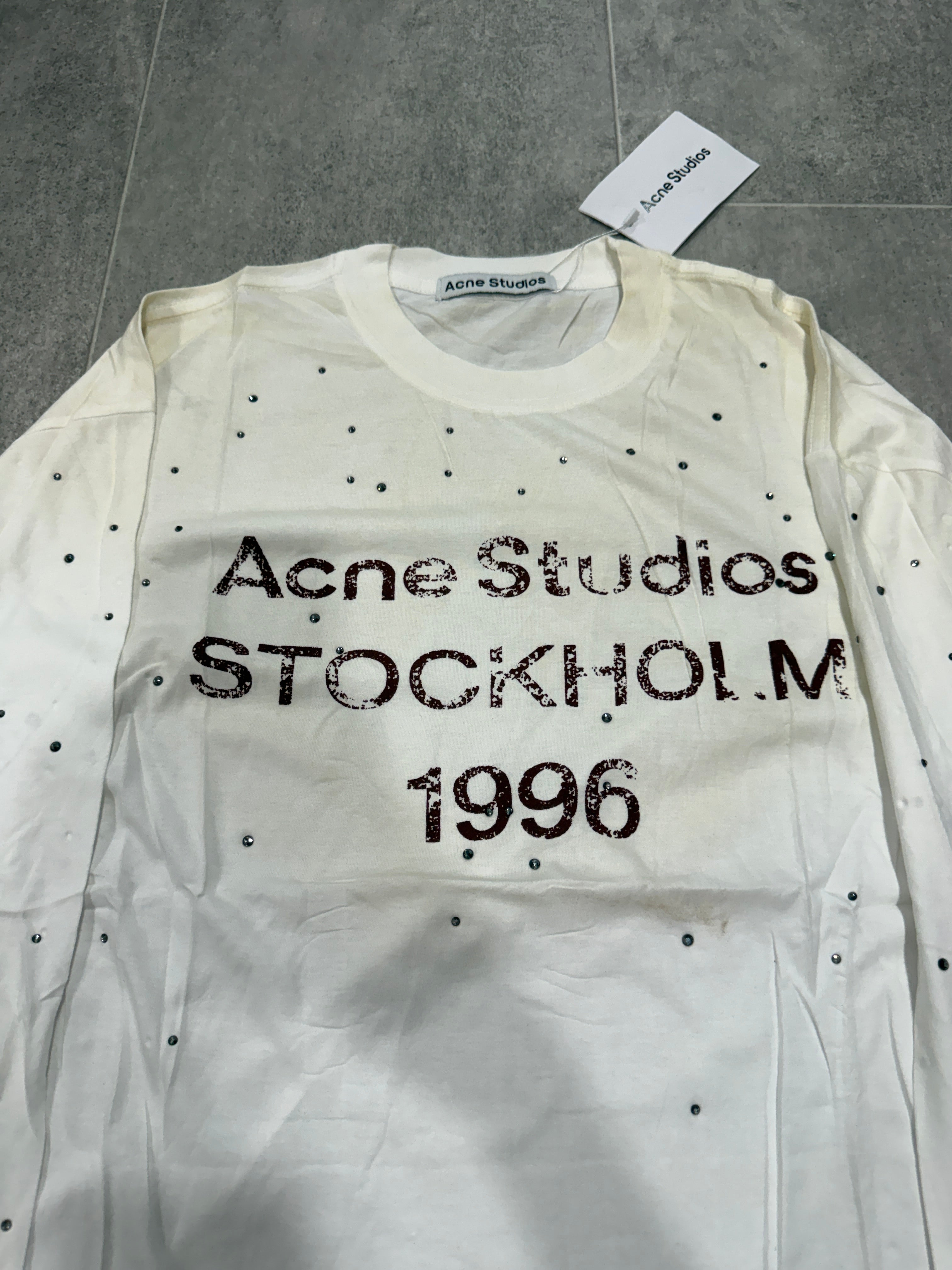 White Rhinestone Long sleeve