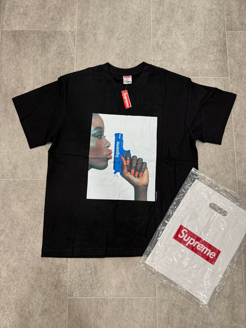 Black Shirt blue Gun