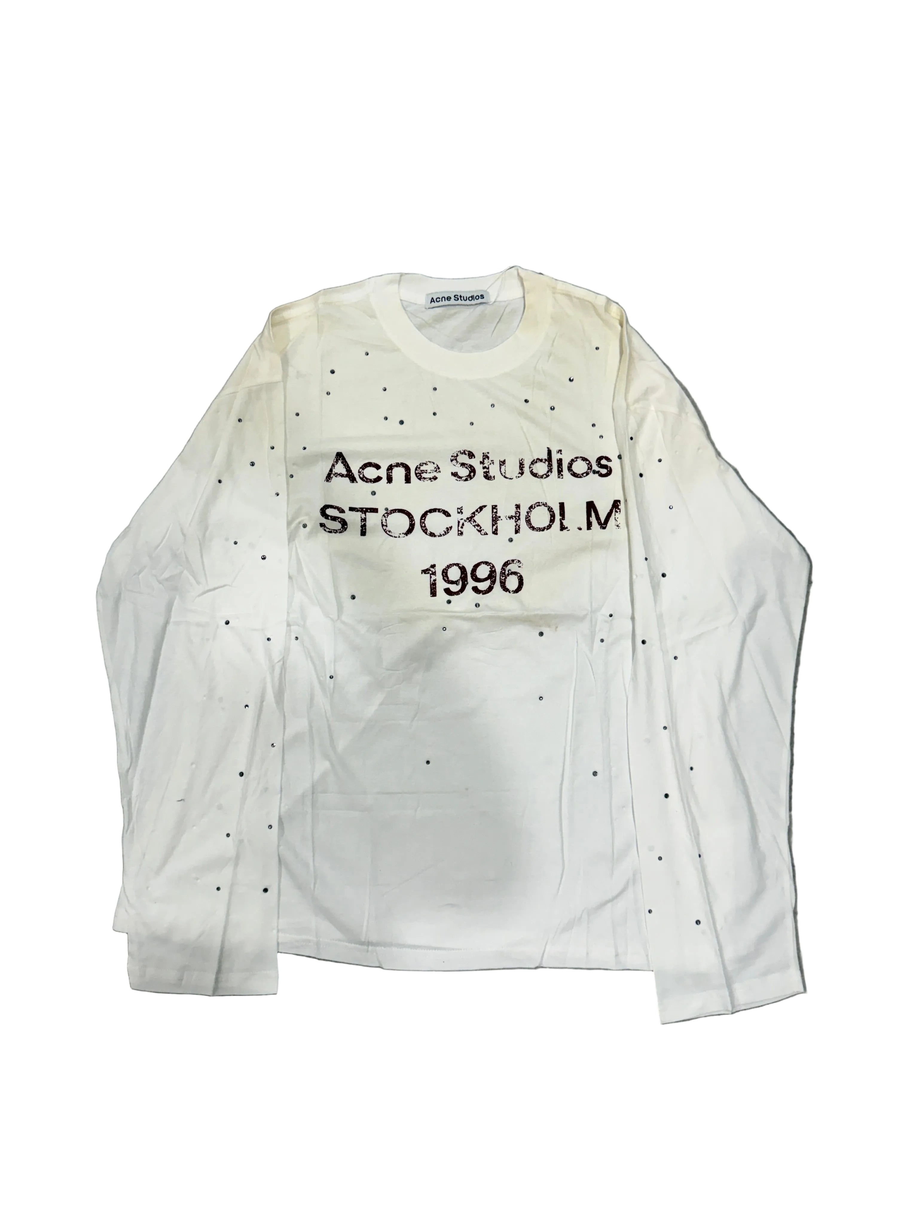 White Rhinestone Long sleeve