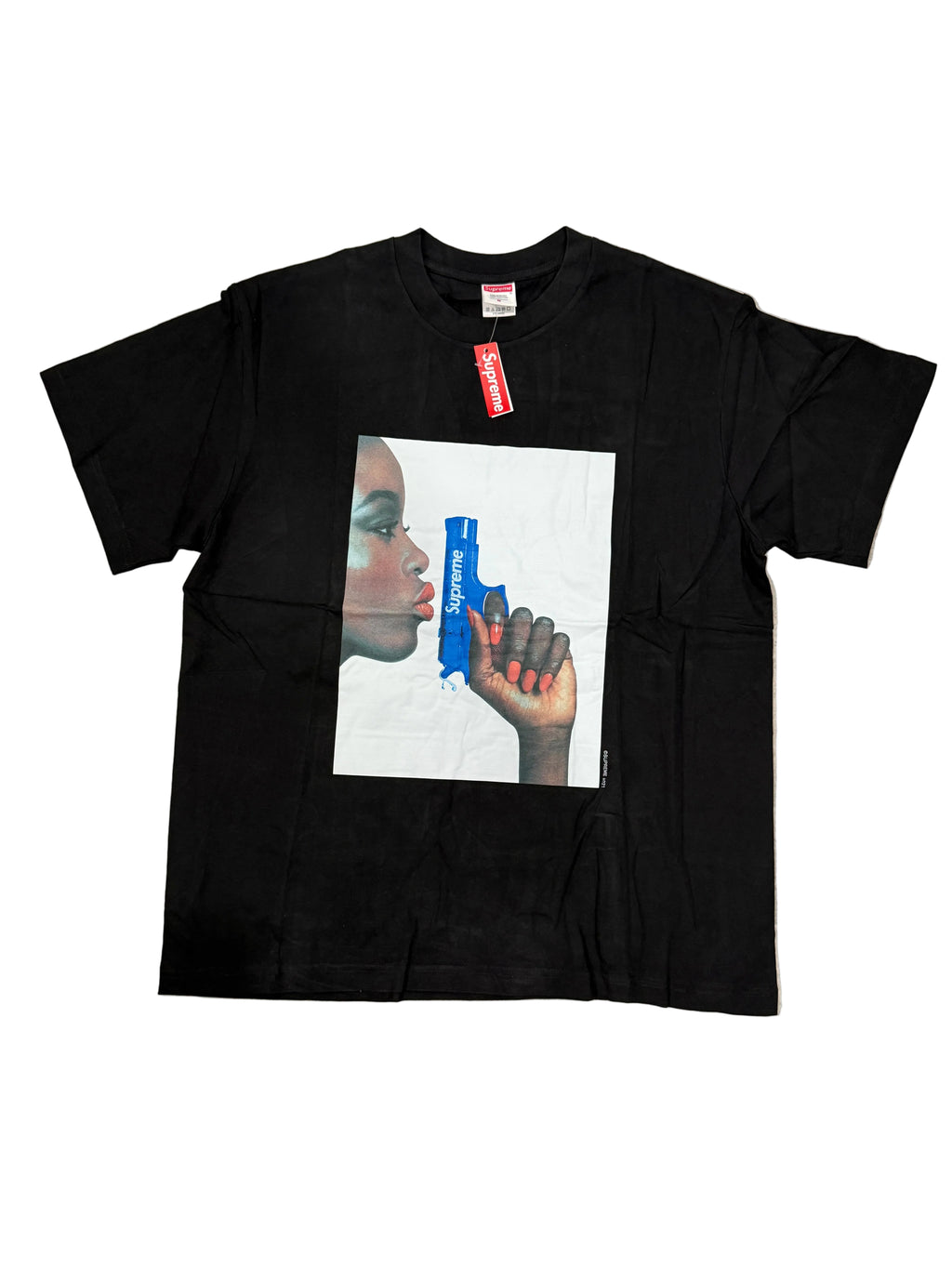 Black Shirt blue Gun